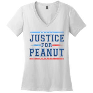 Us Flag Peanut Squirrel Justice For Peanut The Squirrel Gift Women's V-Neck T-Shirt