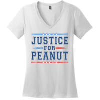 Us Flag Peanut Squirrel Justice For Peanut The Squirrel Gift Women's V-Neck T-Shirt