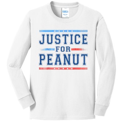 Us Flag Peanut Squirrel Justice For Peanut The Squirrel Gift Kids Long Sleeve Shirt