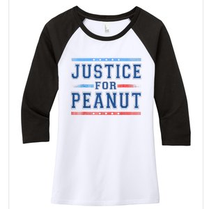 Us Flag Peanut Squirrel Justice For Peanut The Squirrel Gift Women's Tri-Blend 3/4-Sleeve Raglan Shirt