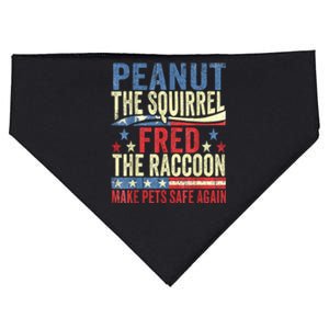 Us Flag Peanut The Squirrel & Fred The Raccoon Make Pets Safe Again Gift USA-Made Doggie Bandana