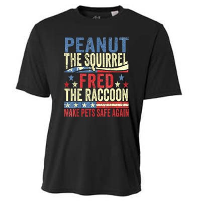 Us Flag Peanut The Squirrel & Fred The Raccoon Make Pets Safe Again Gift Cooling Performance Crew T-Shirt