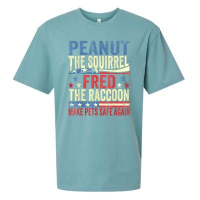 Us Flag Peanut The Squirrel & Fred The Raccoon Make Pets Safe Again Gift Sueded Cloud Jersey T-Shirt