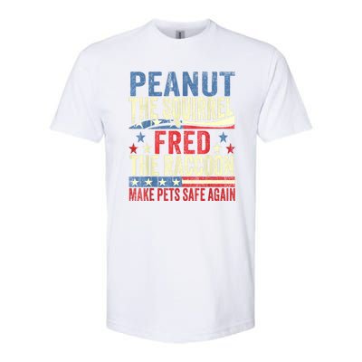 Us Flag Peanut The Squirrel & Fred The Raccoon Make Pets Safe Again Gift Softstyle CVC T-Shirt