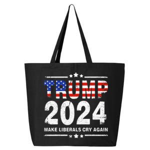 Usa Flag President Trump 2024 Make Liberals Cry Again 25L Jumbo Tote