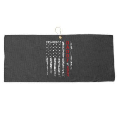 Usa Flag Promoted To Daddy Est 2024 New Dad First Time Dad Large Microfiber Waffle Golf Towel