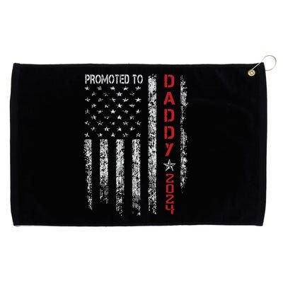 Usa Flag Promoted To Daddy Est 2024 New Dad First Time Dad Grommeted Golf Towel