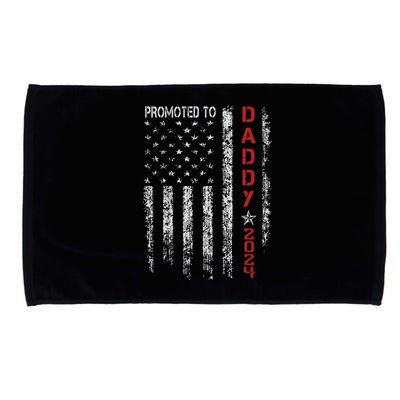 Usa Flag Promoted To Daddy Est 2024 New Dad First Time Dad Microfiber Hand Towel