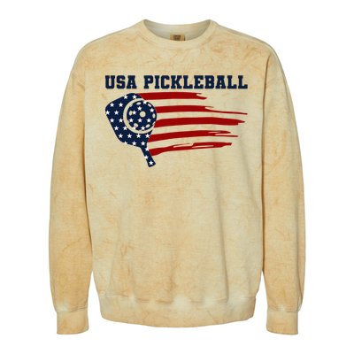 USA Flag Pickleball Design Colorblast Crewneck Sweatshirt