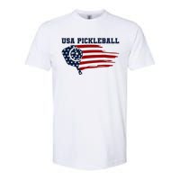 USA Flag Pickleball Design Softstyle CVC T-Shirt