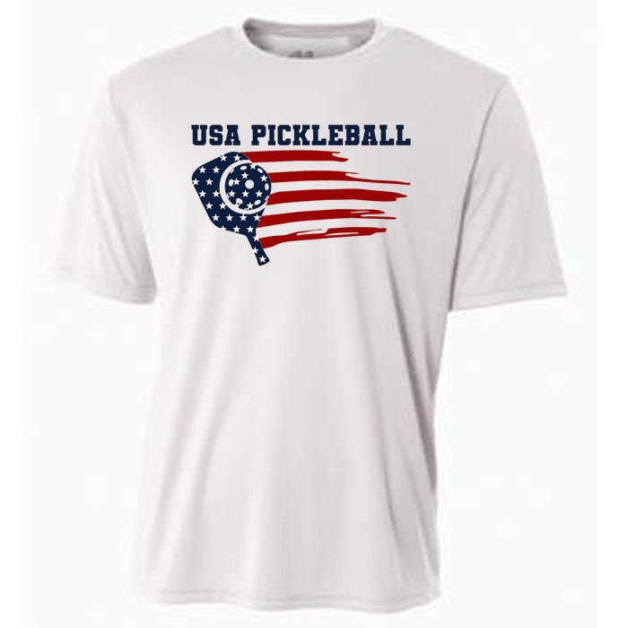 USA Flag Pickleball Design Cooling Performance Crew T-Shirt