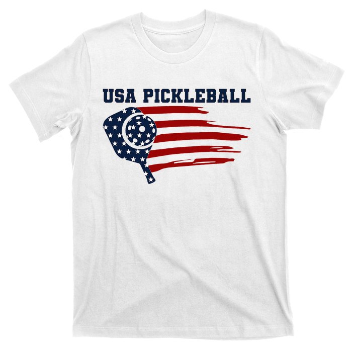 USA Flag Pickleball Design T-Shirt