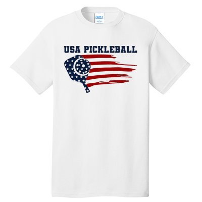 USA Flag Pickleball Design Tall T-Shirt