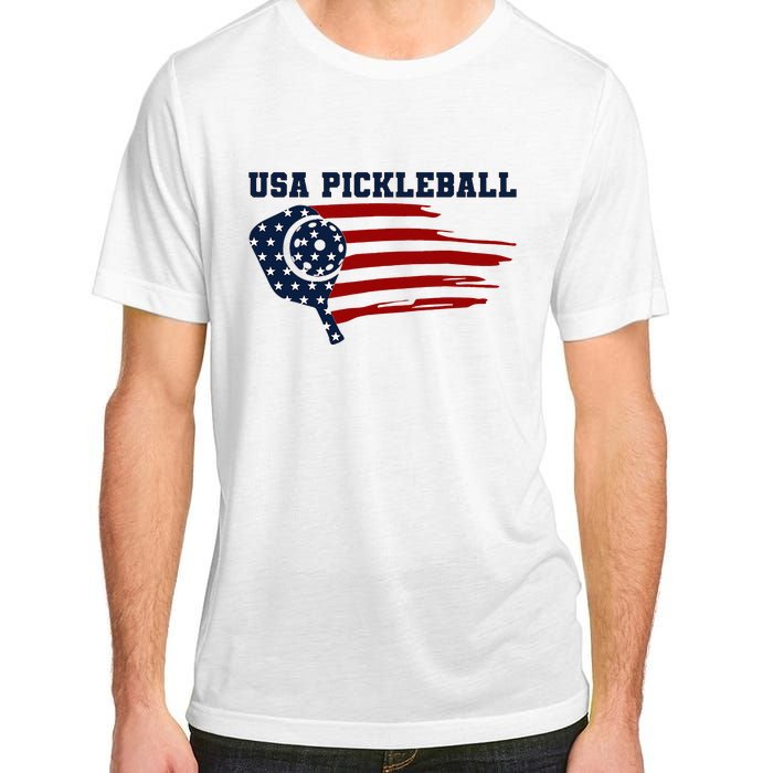 USA Flag Pickleball Design Adult ChromaSoft Performance T-Shirt