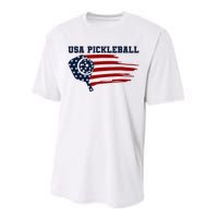 USA Flag Pickleball Design Performance Sprint T-Shirt