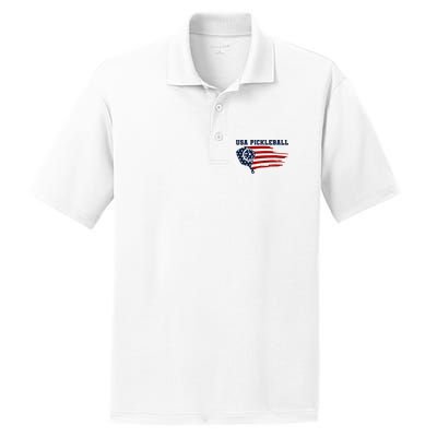 USA Flag Pickleball Design PosiCharge RacerMesh Polo