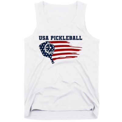 USA Flag Pickleball Design Tank Top