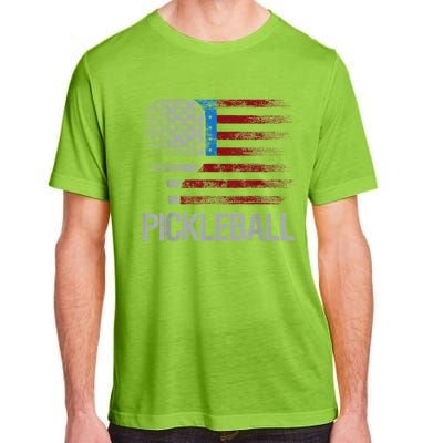 US Flag Pickleball Player Paddleball Lover Adult ChromaSoft Performance T-Shirt