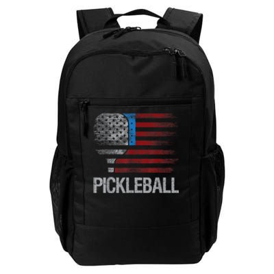 US Flag Pickleball Player Paddleball Lover Daily Commute Backpack