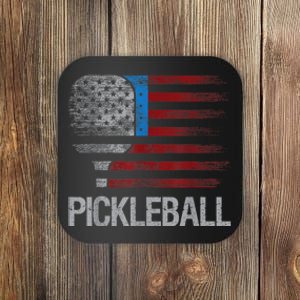 US Flag Pickleball Player Paddleball Lover Coaster