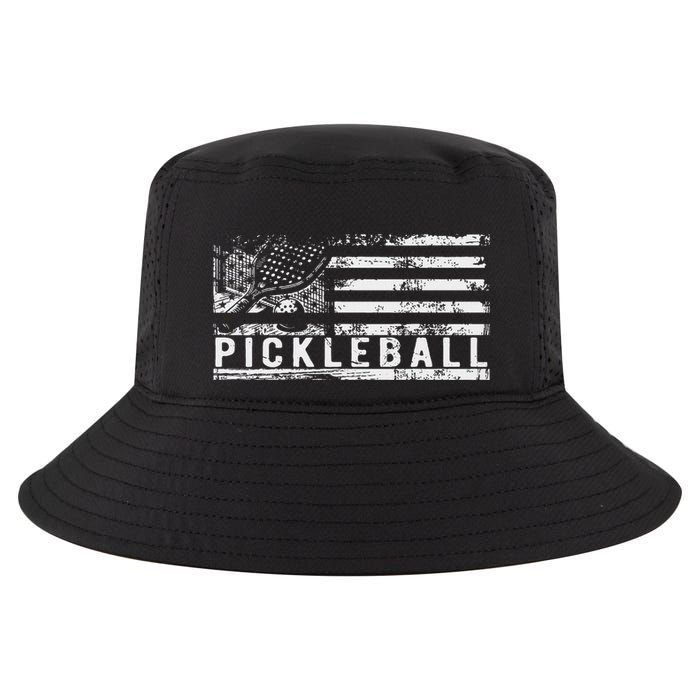 Us Flag Pickleball American Pickleball Player Cool Comfort Performance Bucket Hat