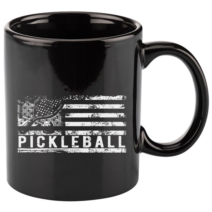 Us Flag Pickleball American Pickleball Player 11oz C Handle Ceramic Mug