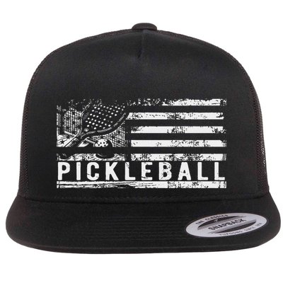 Us Flag Pickleball American Pickleball Player Flatbill Hat