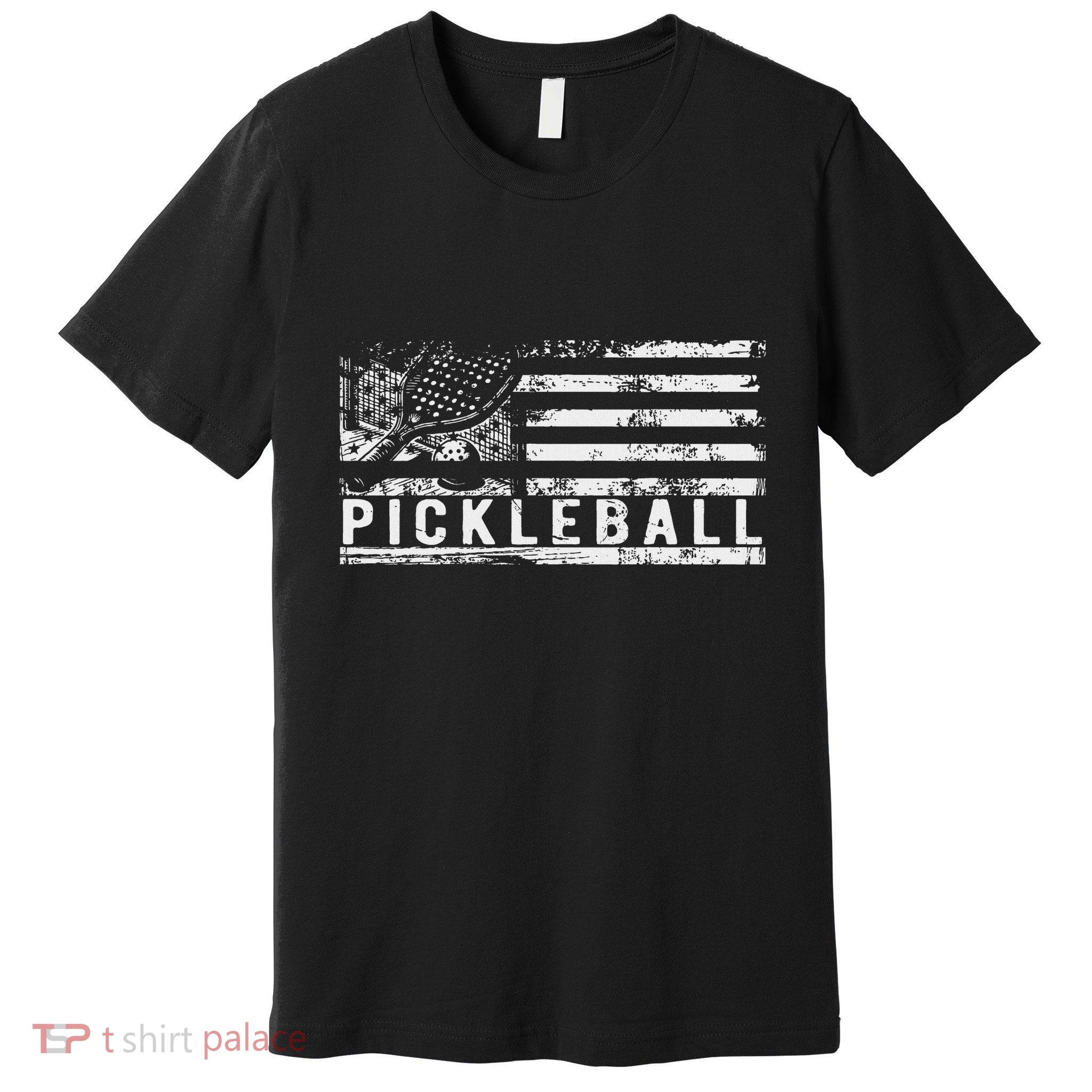 Us Flag Pickleball American Pickleball Player Premium T-Shirt