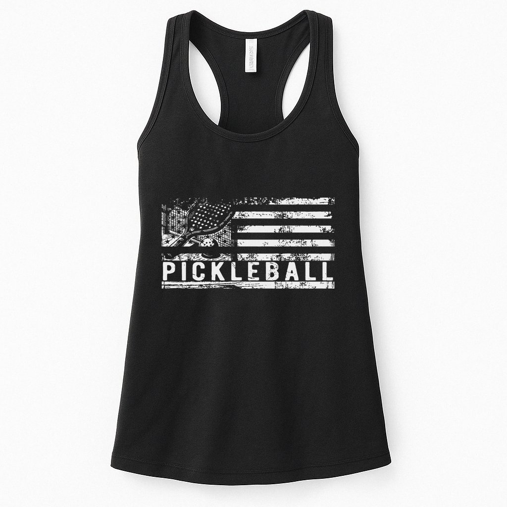 Us Flag Pickleball American Pickleball Player Womens Tank Top