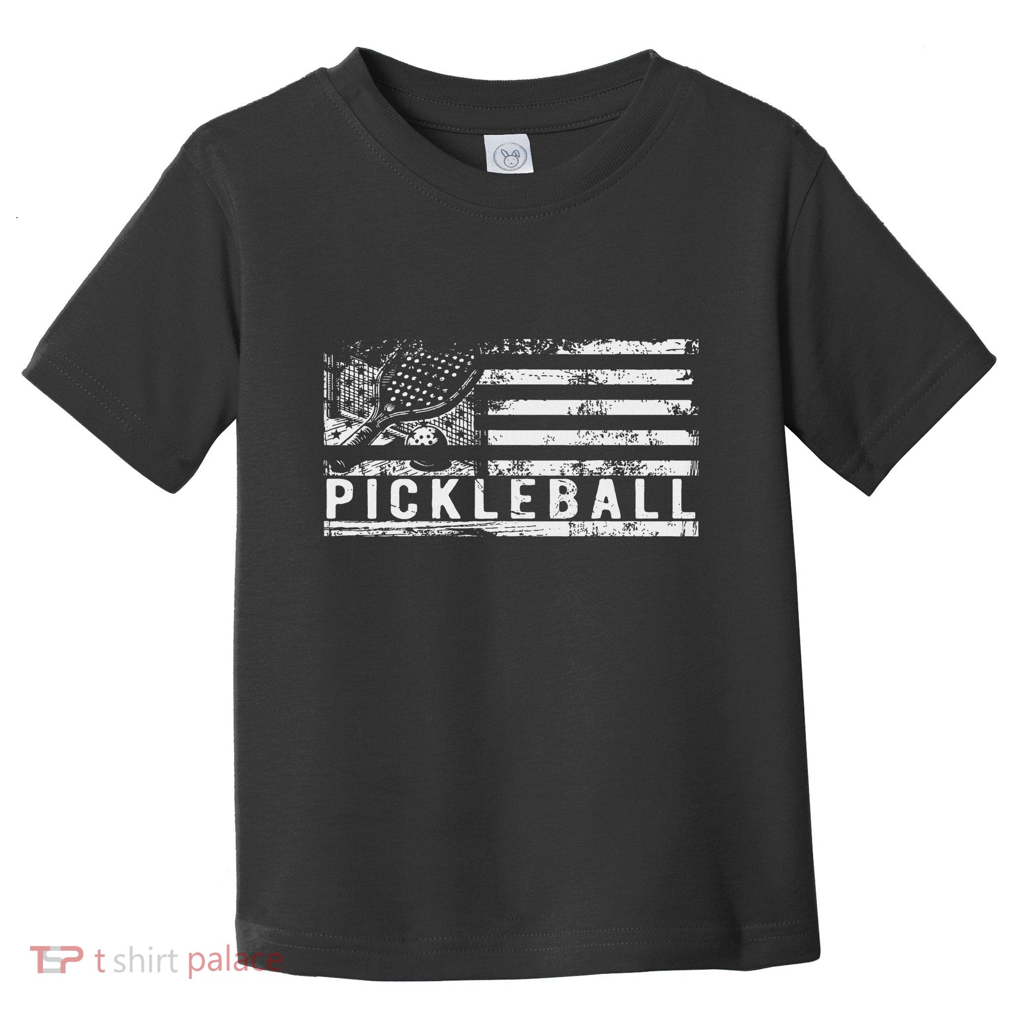 Us Flag Pickleball American Pickleball Player Toddler T-Shirt