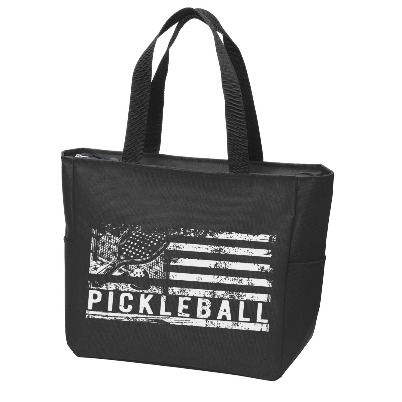 Us Flag Pickleball American Pickleball Player Zip Tote Bag