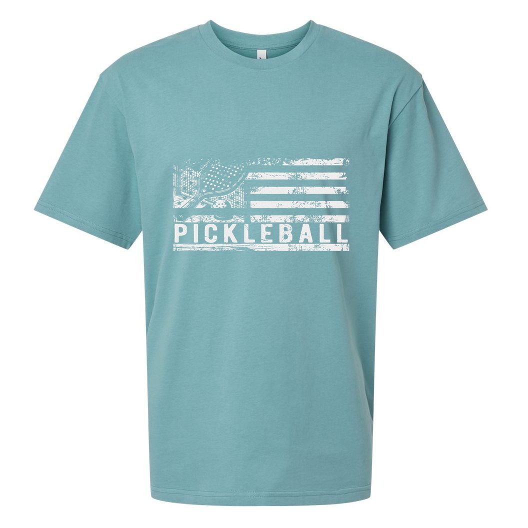 Us Flag Pickleball American Pickleball Player Sueded Cloud Jersey T-Shirt