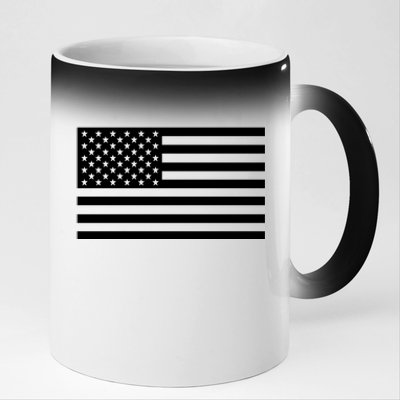 USA Flag Patriotic Front & Back United States Of America Pride 11oz Black Color Changing Mug