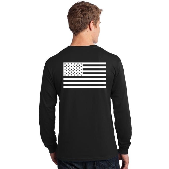 USA Flag Patriotic Front & Back United States Of America Pride Tall Long Sleeve T-Shirt