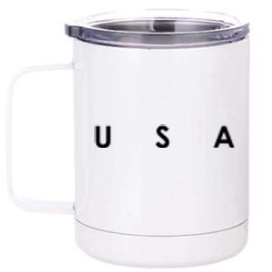 USA Flag Patriotic Front & Back United States Of America Pride 12 oz Stainless Steel Tumbler Cup