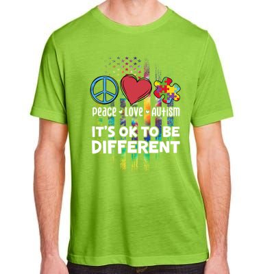 Usa For Peace Love Autism ItS Ok To Be Different Gift Adult ChromaSoft Performance T-Shirt