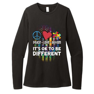 Usa For Peace Love Autism ItS Ok To Be Different Gift Womens CVC Long Sleeve Shirt