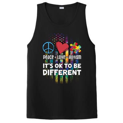 Usa For Peace Love Autism ItS Ok To Be Different Gift PosiCharge Competitor Tank