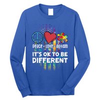 Usa For Peace Love Autism ItS Ok To Be Different Gift Long Sleeve Shirt