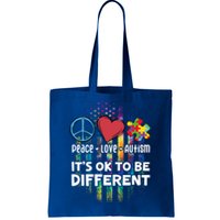 Usa For Peace Love Autism ItS Ok To Be Different Gift Tote Bag