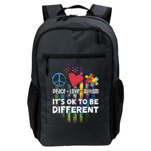 Usa For Peace Love Autism ItS Ok To Be Different Gift Daily Commute Backpack