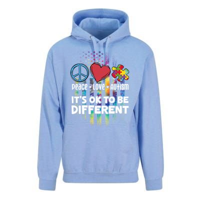 Usa For Peace Love Autism ItS Ok To Be Different Gift Unisex Surf Hoodie