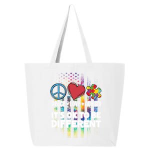 Usa For Peace Love Autism ItS Ok To Be Different Gift 25L Jumbo Tote