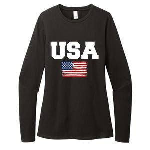 USA Flag Patriotic 4th Of July America Day Of Independence Womens CVC Long Sleeve Shirt