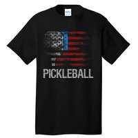 US Flag Pickleball Player Paddleball Lover Tall T-Shirt