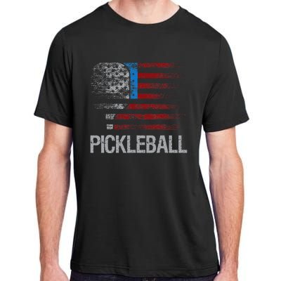 US Flag Pickleball Player Paddleball Lover Adult ChromaSoft Performance T-Shirt