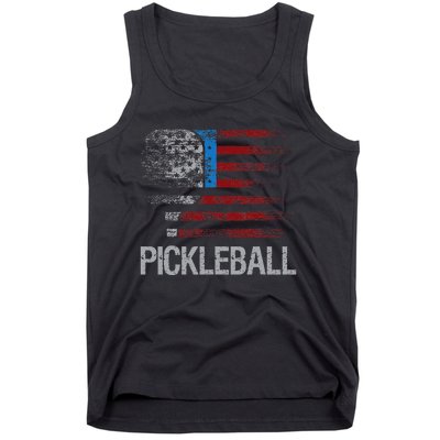 US Flag Pickleball Player Paddleball Lover Tank Top