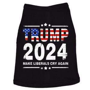 USA Flag President Trump 2024 Make Liberals Cry Again Funny Doggie Tank