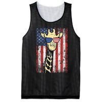 Usa Flag Patriotic Giraffe Sunglasses Funny Animal Lover Mesh Reversible Basketball Jersey Tank