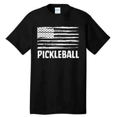 USA Flag Pickleball Vintage Cool Tall T-Shirt